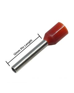 SIWF025-C  16AWG (12mm Pin) Insulated Ferrules - Red 100 Pack