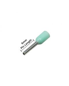 SIWF026-C  22 & 24 AWG (6mm Pin) Insulated Ferrules - Turquoise 100 Pack