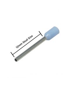 SIWF034-C  24 AWG (12mm Pin) Insulated Ferrules - Light Blue 100 Pack
