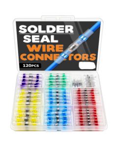 120Pcs Solder Seal Wire Connectors - Heat Shrink Butt Connectors Kit