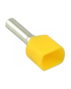 TIWF015-C  2x18 AWG (8mm Pin) Twin Wire Ferrules - Yellow 100 Pack