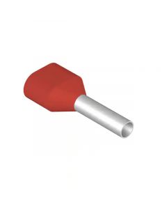 TIWF017-C  2x16 AWG (8mm Pin) Twin Wire Ferrules - Red 100 Pack