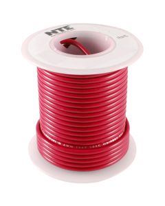 NTE WH616-02-100 Red 16 AWG Stranded Hook-Up Wire 100FT UL1015 600V