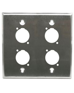 WP-X-4 Stainless Wall Plate XLR Quad Port Four Gang