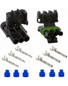 Weather Pack  3  Way Sealed Connector Assembly Kit for 12-10 AWG