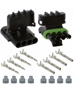 Weather Pack  4  Way Sealed Connector Assembly Kit for 16-14 AWG