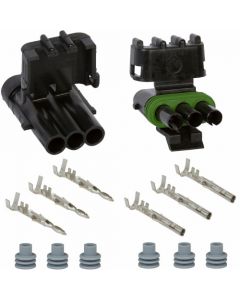 Weather Pack  3  Way Sealed Connector Assembly Kit for 16-14 AWG