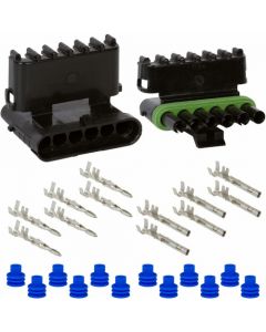 Weather Pack  6  Way Sealed Connector Assembly Kit for 12-10 AWG