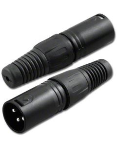 Pan Pacific XCM-3SBK 3 Pin XLR Mic Connector Male with Strain Relief Black Shell