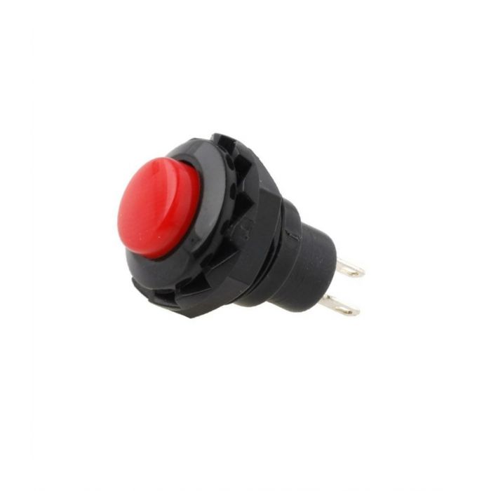Philmore 30-141, Mini Push Button Switch, SPST, (ON)-OFF, Red Nylon