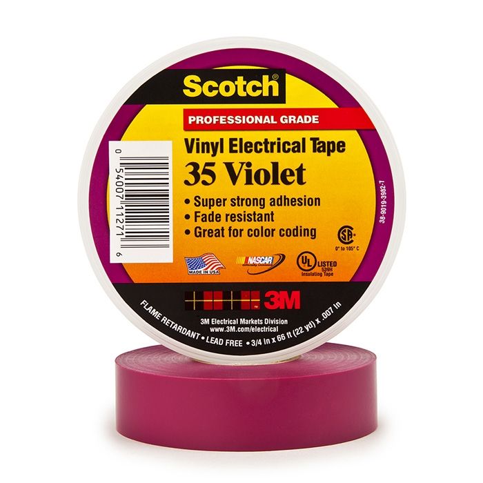 3M - 35-PINK-3/4X66FT - Scotch Vinyl Color Coding Electrical Tape 35, 3/4  in x 66 ft, Pink - RS