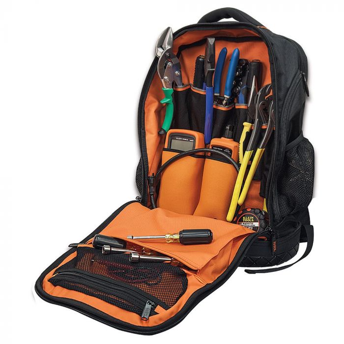 Klein Tools 55456BPL Tradesman Pro™ Laptop Backpack / Tool Bag, 25 Pockets,  Black Nylon